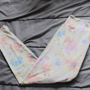 LuLaRoe Pastel Tall and Curvy Floral Leggings